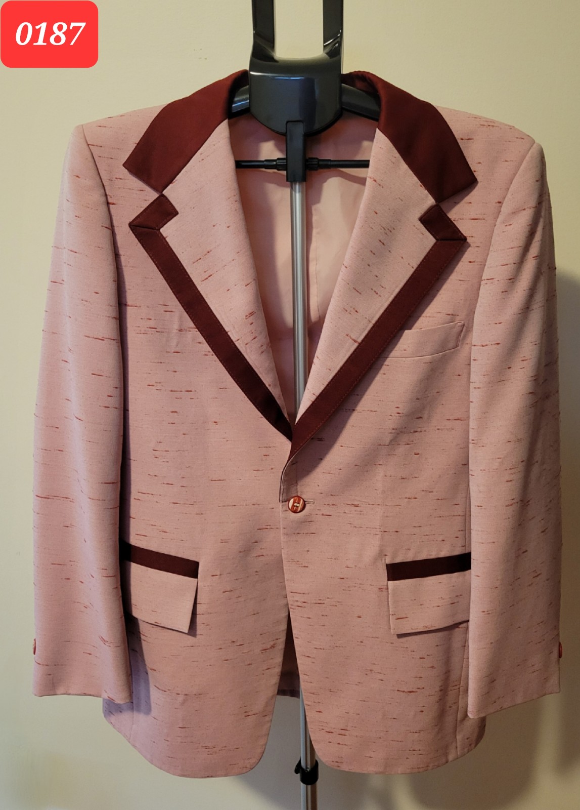 Vintage After Six Pink Men's Blazer Jacket (0187)