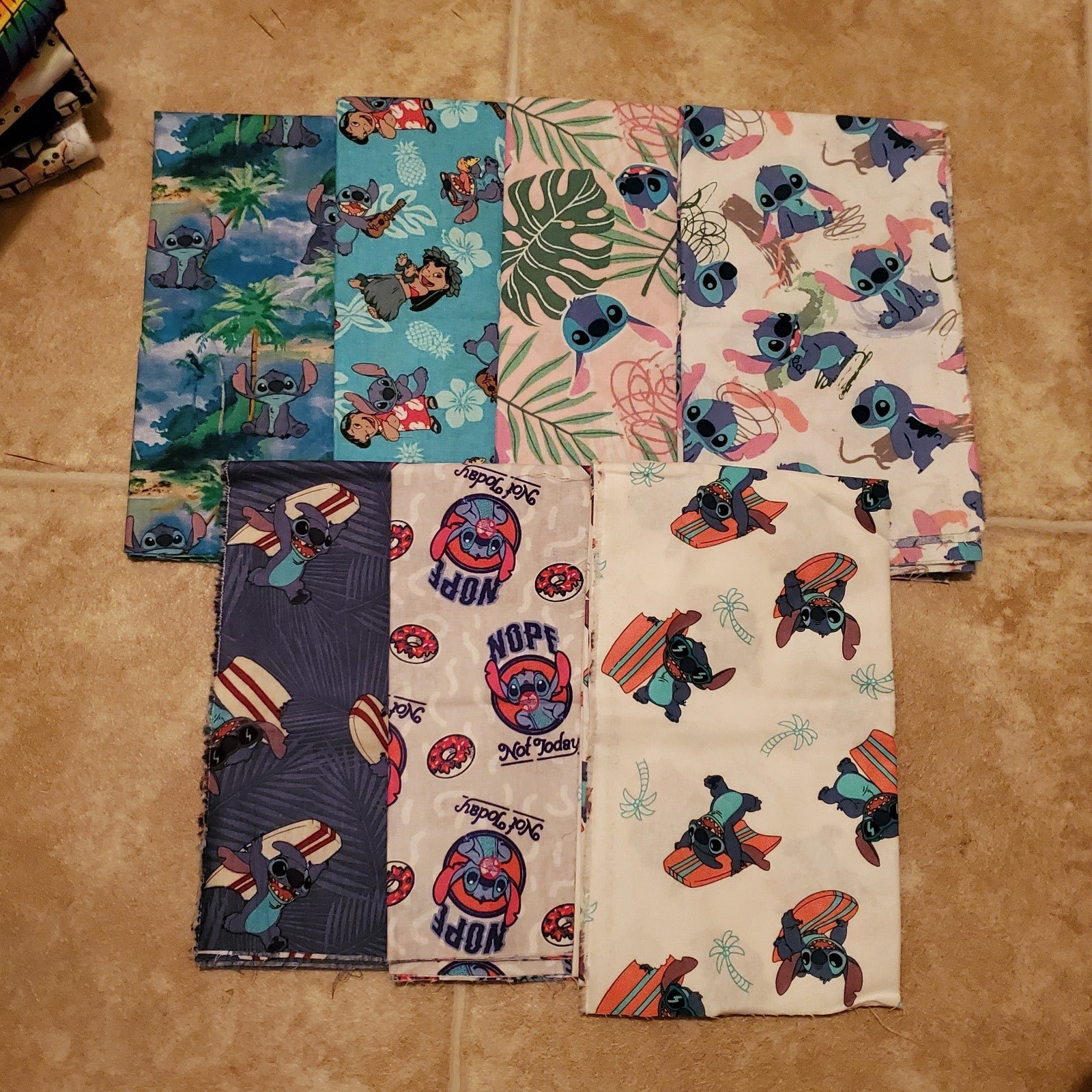 Huge Disney Lilo & Stitch Licensed Fabric Bundle, 100% Cotton