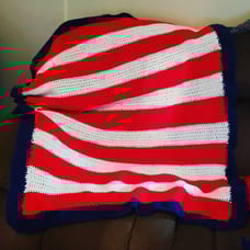 American flag crochet throw