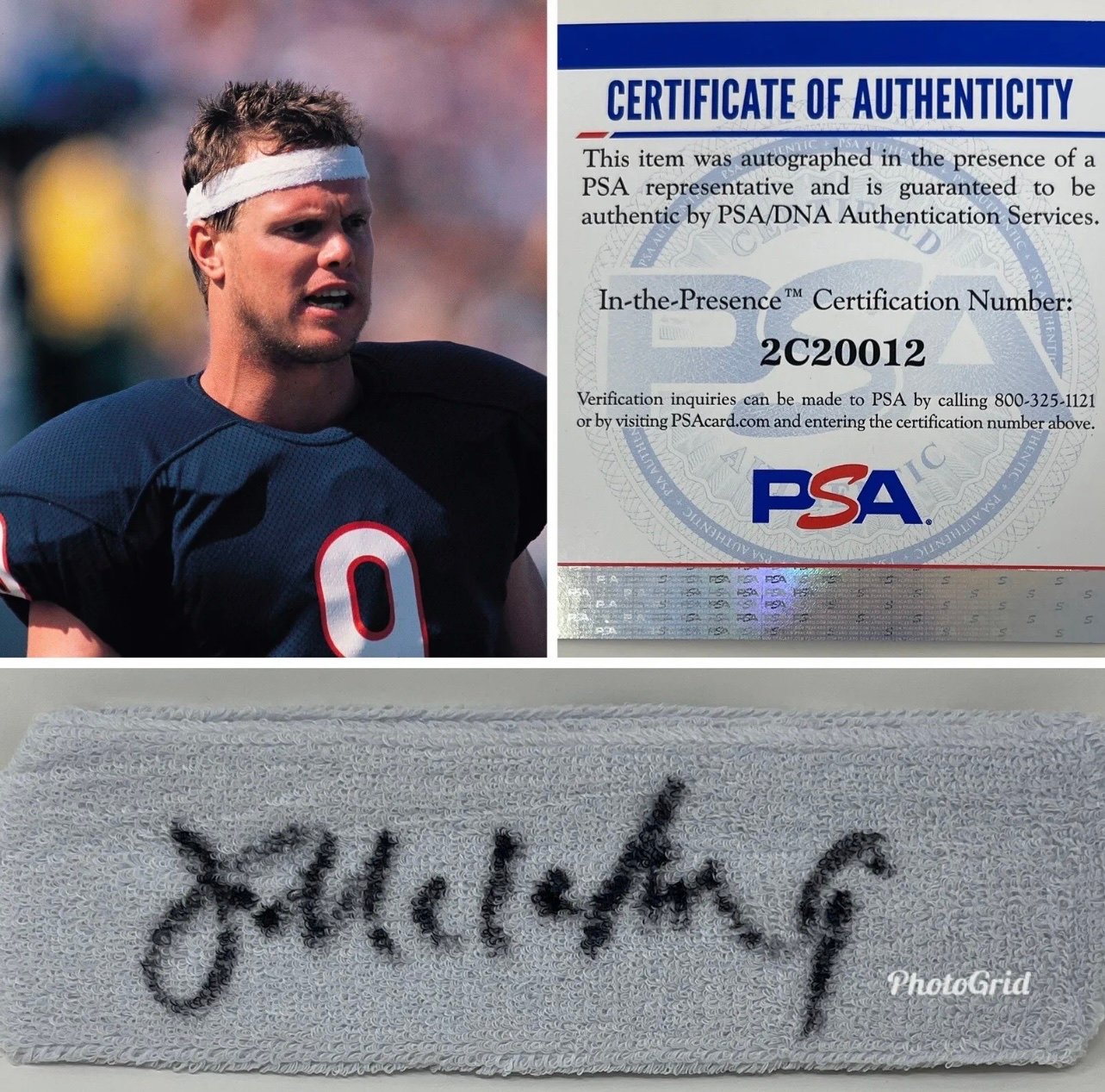 Jim McMahon Signed Headband Chicago Bears NFL Football Punky QB Rozelle PSA/DNA