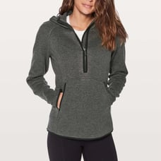 LULULEMON Heathered Black Fleece & Thank You Pullover Hoodie Active Top Size 6