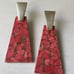 Kendra Scott Red Bronze Veined Magnesite Brushed Gold Earrings-Large