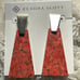 Kendra Scott Red Bronze Veined Magnesite Brushed Gold Earrings-Large