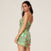 Jay Godfrey Strapless Romper Shorts Outfit sz 6 Floral Greenery Roses Flowers