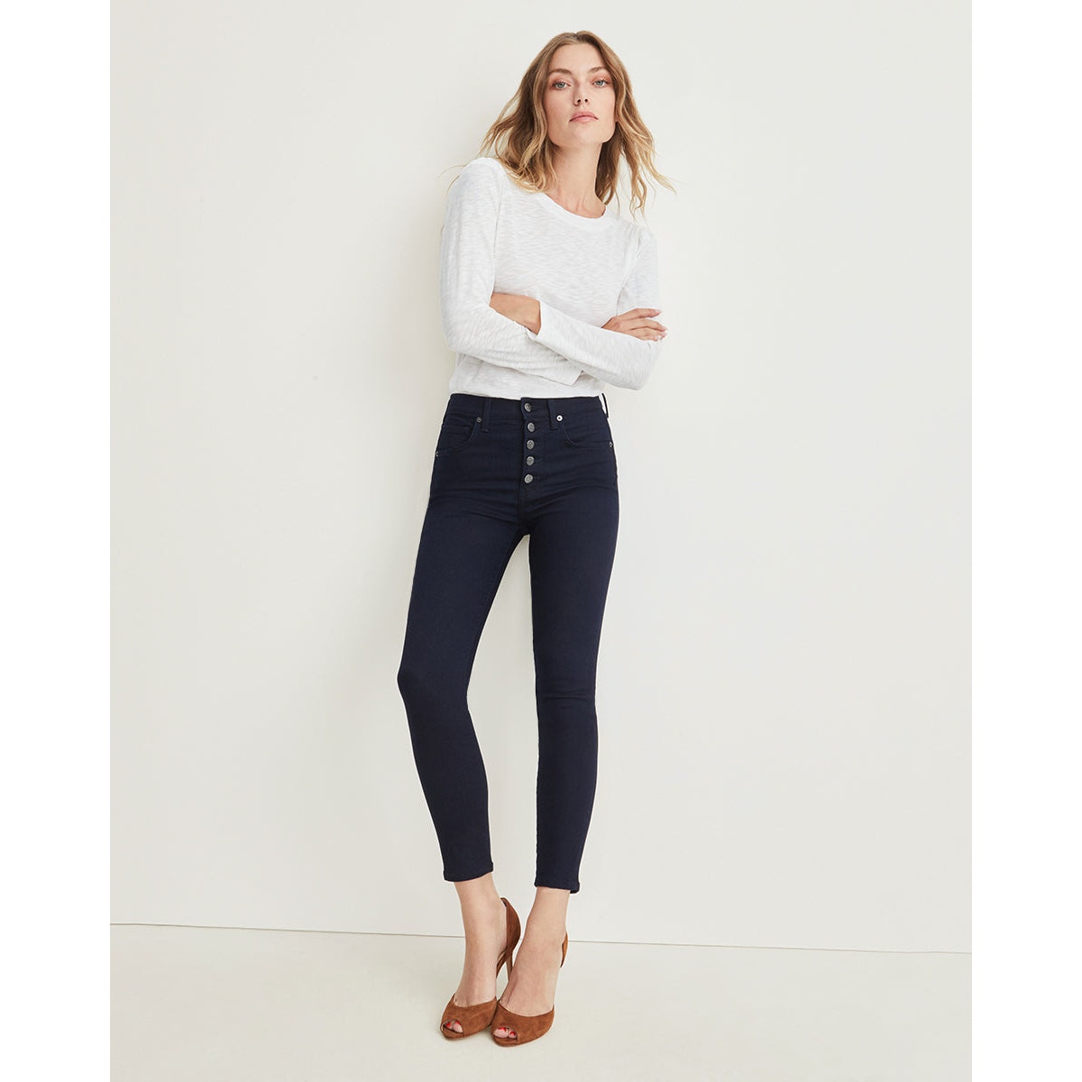 VERONICA BEARD Debbie Ankle Skinny Jean High Rise Button Fly Casual Women's 28