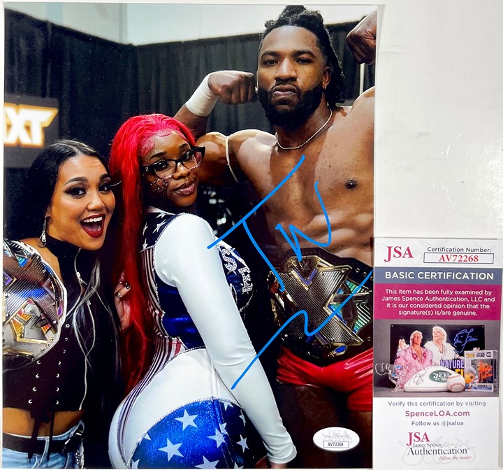 WWE NXT Trick Williams Signed Championship Belt 8x10 Photo A Autograph JSA COA