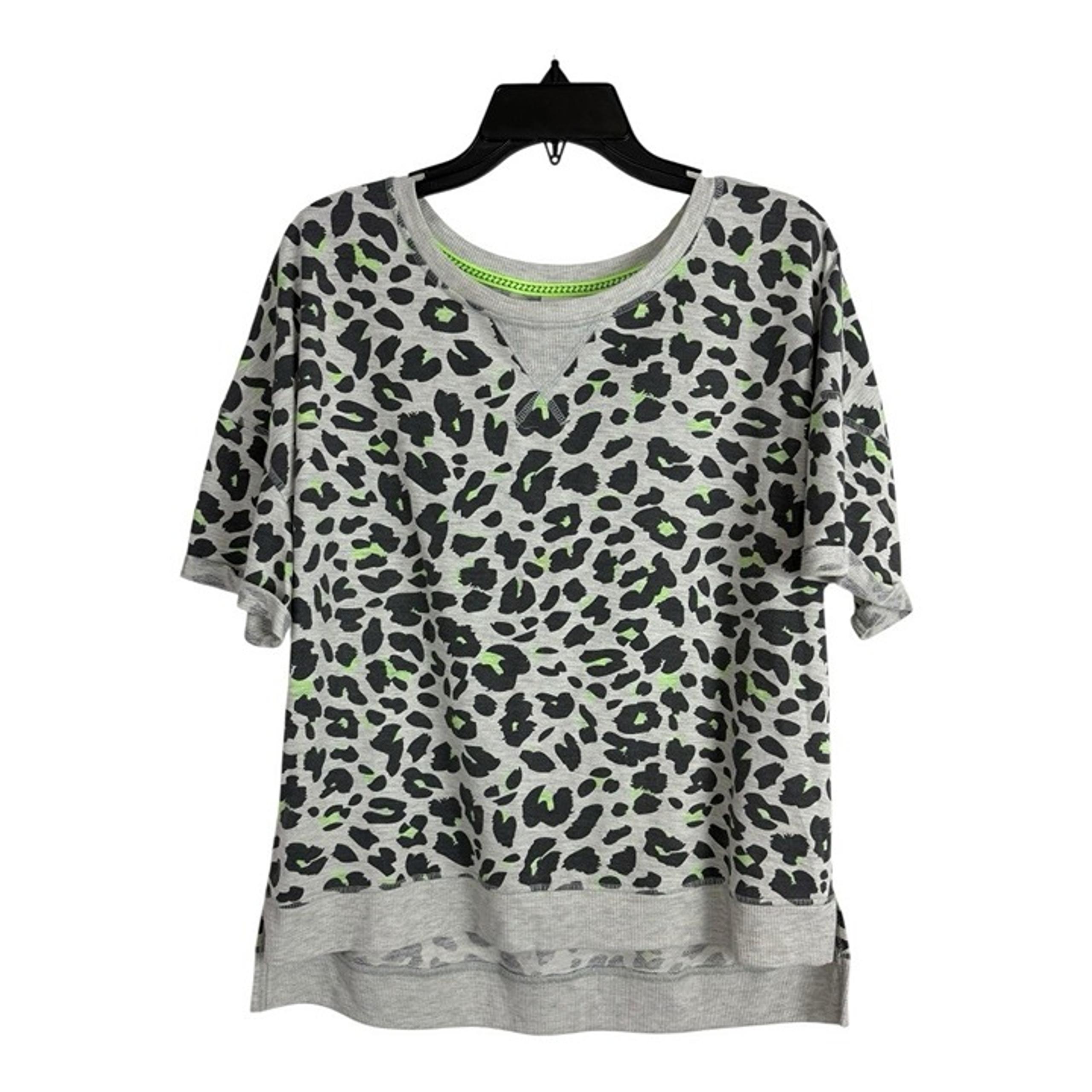 Secret Treasures Womens Sleep Shirt Size Lg 12/14 Gray Cheetah Short Sleeve