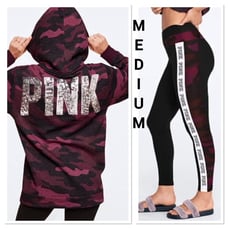 NWT VS PINK MEDIUM BLING SHERPA SET