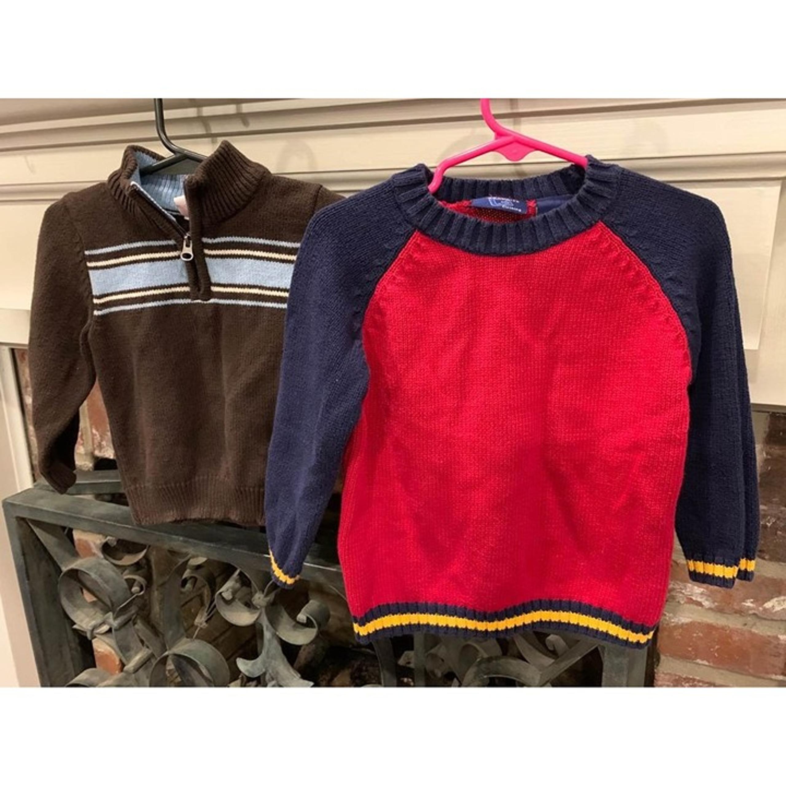 Lot of 2 boys size 3T sweaters, authentic graphite and Sonoma, brown red