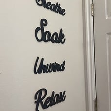 4 Pcs Farmhouse Bathroom Wall Decors Relax Soak Unwind Breathe Wooden Words