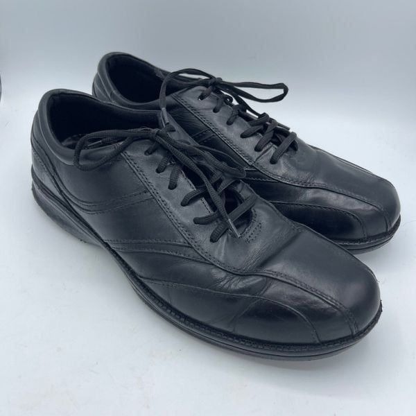 Mephisto Men's Black Leather Oxford Walking Shoe Size 12 Lace Up Air-jet