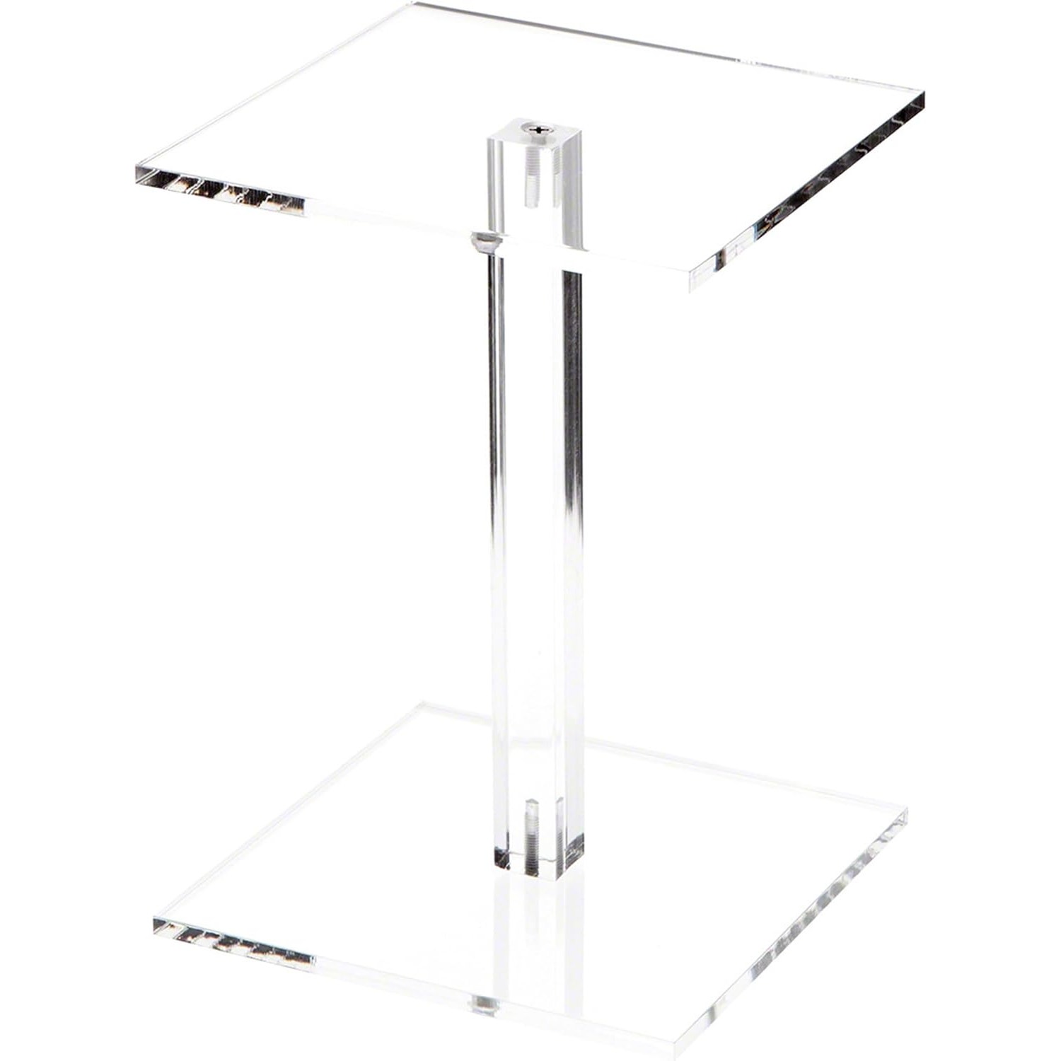 Plymor Clear Acrylic Square Barbell Pedestal Riser 8inT 6in 2 Pack 1/4 Thick