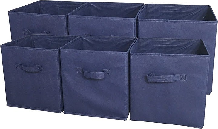 6-Pack Foldable Storage Cubes Bins Collapsible Organizers Basket