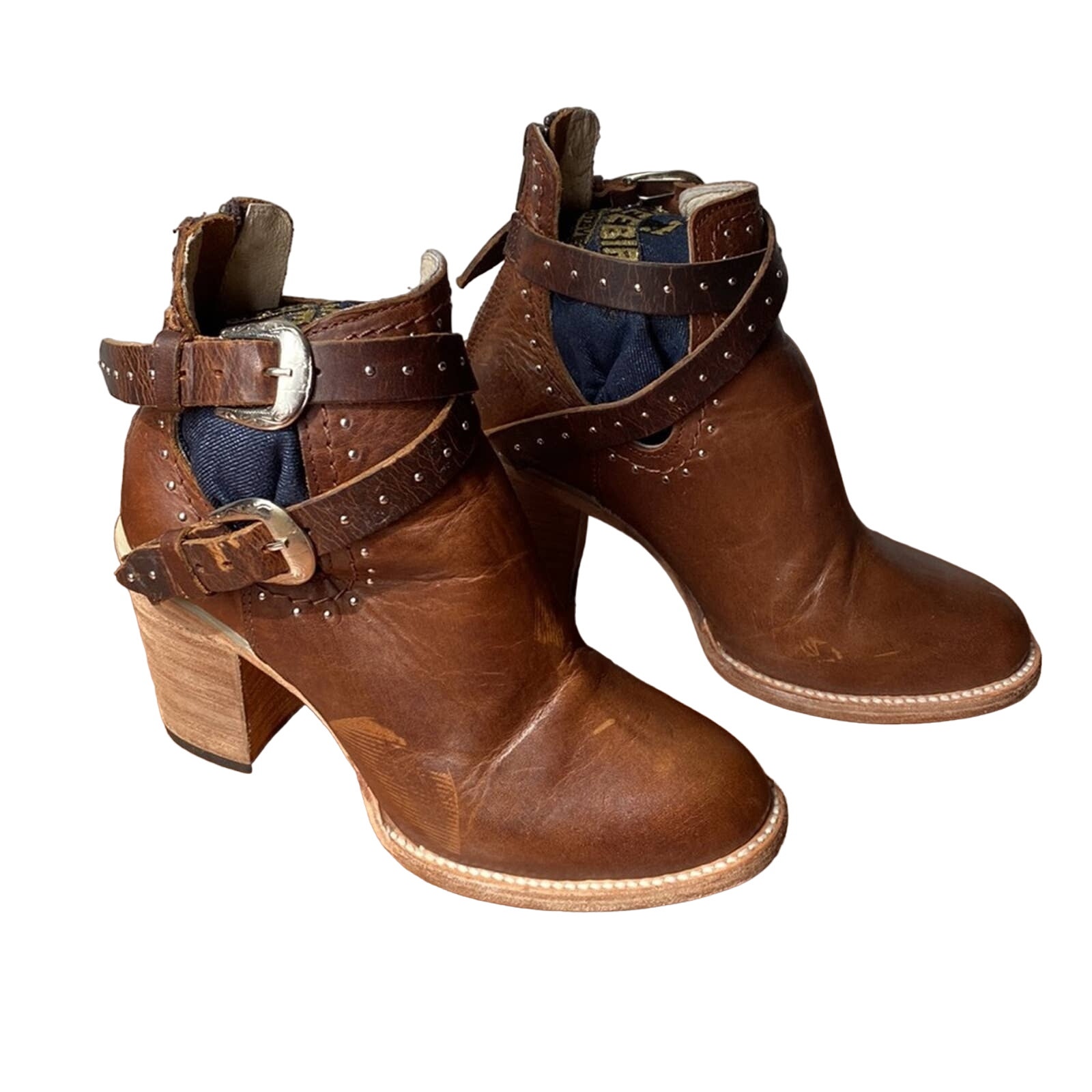 FREEBIRD by Steven Rainbow Leather Ankle Boot Brown Size 7