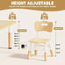 Kids Table and Chairs Set Height Adjustable Children Play Table Multi Activity
