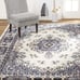 Dynamix Premium Sakarya Traditional Medallion Border Area Rug, Porcelain