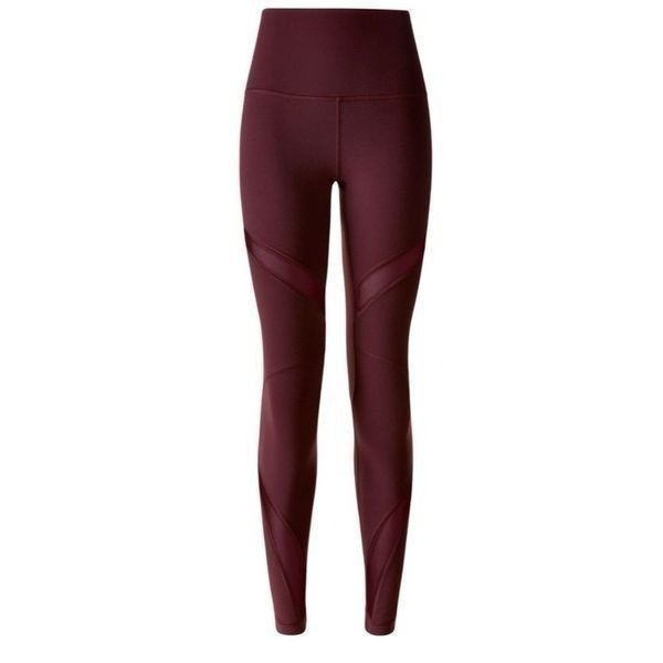 LULULEMON High Times Mesh Capri Leggings Burgundy Women’s Size 6