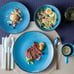16 Piece Dinnerware Sets for 4 - Modern Style Blue Dinnerware Kitchen Plate Set