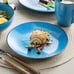16 Piece Dinnerware Sets for 4 - Modern Style Blue Dinnerware Kitchen Plate Set