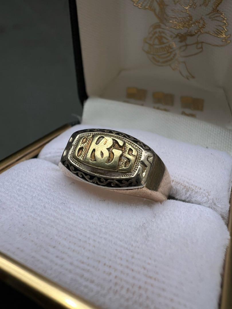 【Rare Design】 Vintage Tricolor Class Ring 10K