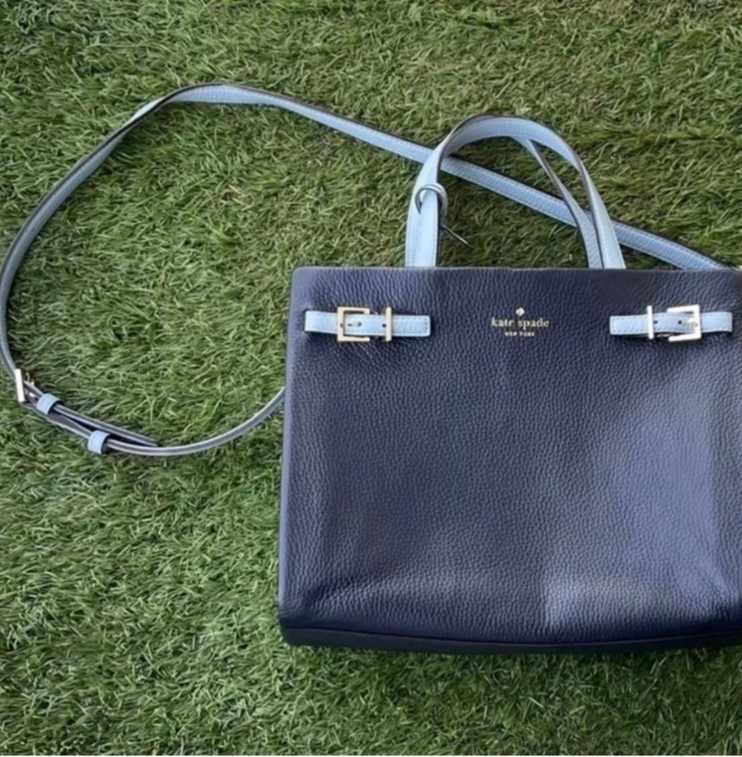 Listing for Gogginrd Kate Spade Leather Medium Satchel Handbag & earrings