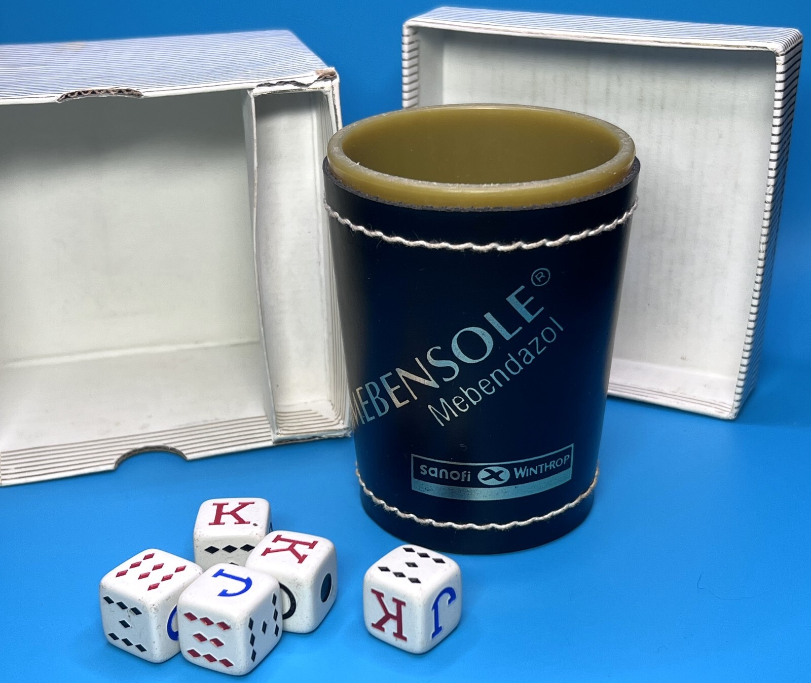 Rare Vintage Pharmaceutical Marketing Dice Game Sanofi Winthrop Mebensole
