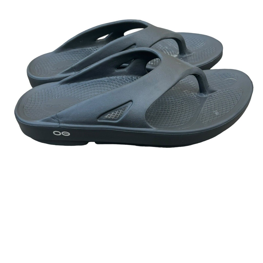 Oofos OOriginal men's Flip-Flops Sandals US 9 Black Eva Recovery Thong Shoes