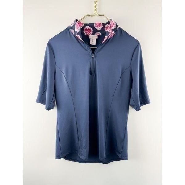 Tommy Bahama Navy Blue Golf Shirt Women’s Size Large Outdoor Preppy