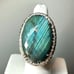 MONSTER 34x22mm Faceted Labradorite in stamped India 925 ring!