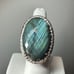 MONSTER 34x22mm Faceted Labradorite in stamped India 925 ring!