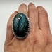 MONSTER 34x22mm Faceted Labradorite in stamped India 925 ring!