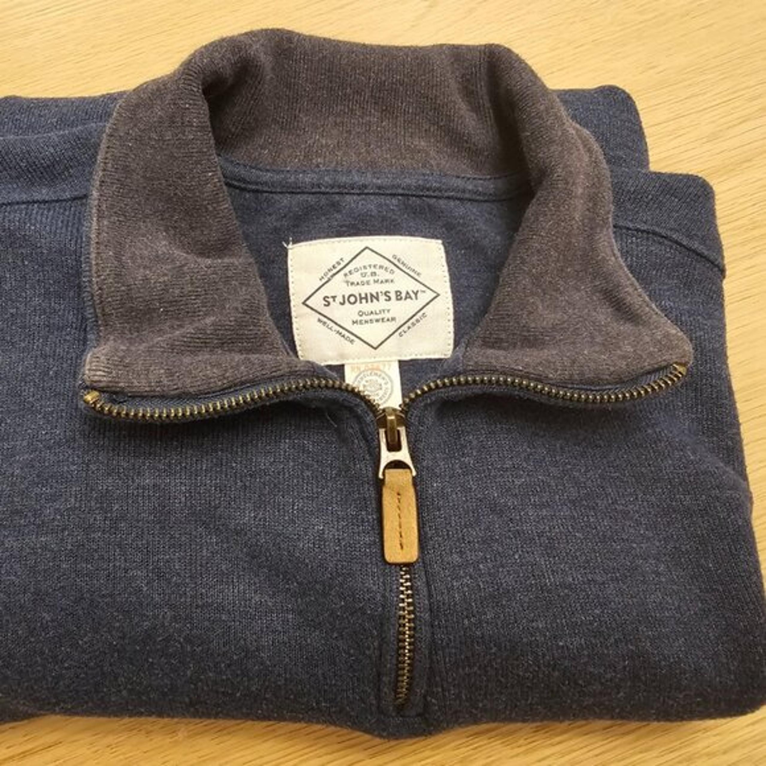 St. John's Bay 1/4 Zip Pullover – Men’s Size Large – Navy Heather