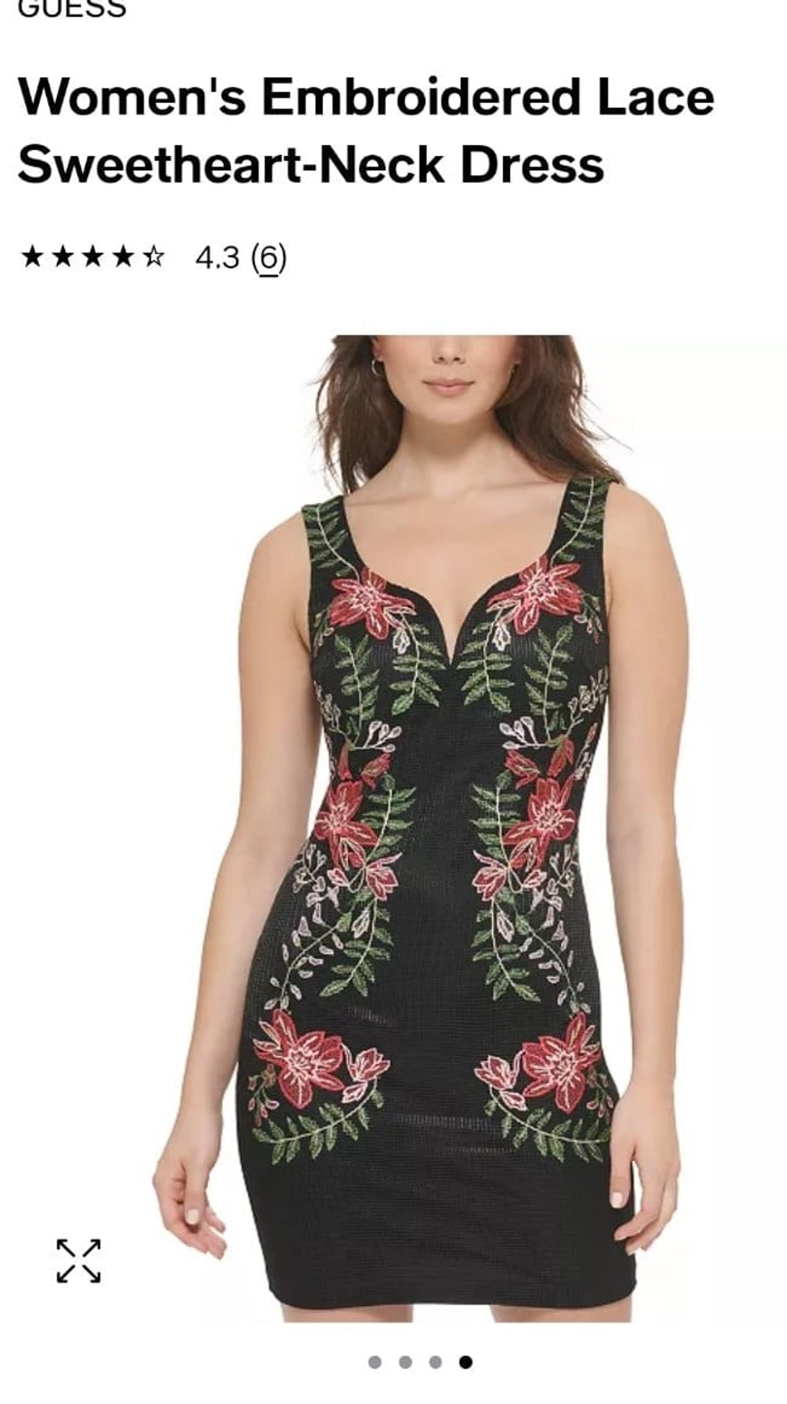 Guess floral embroidery  bodycon dress size 6
