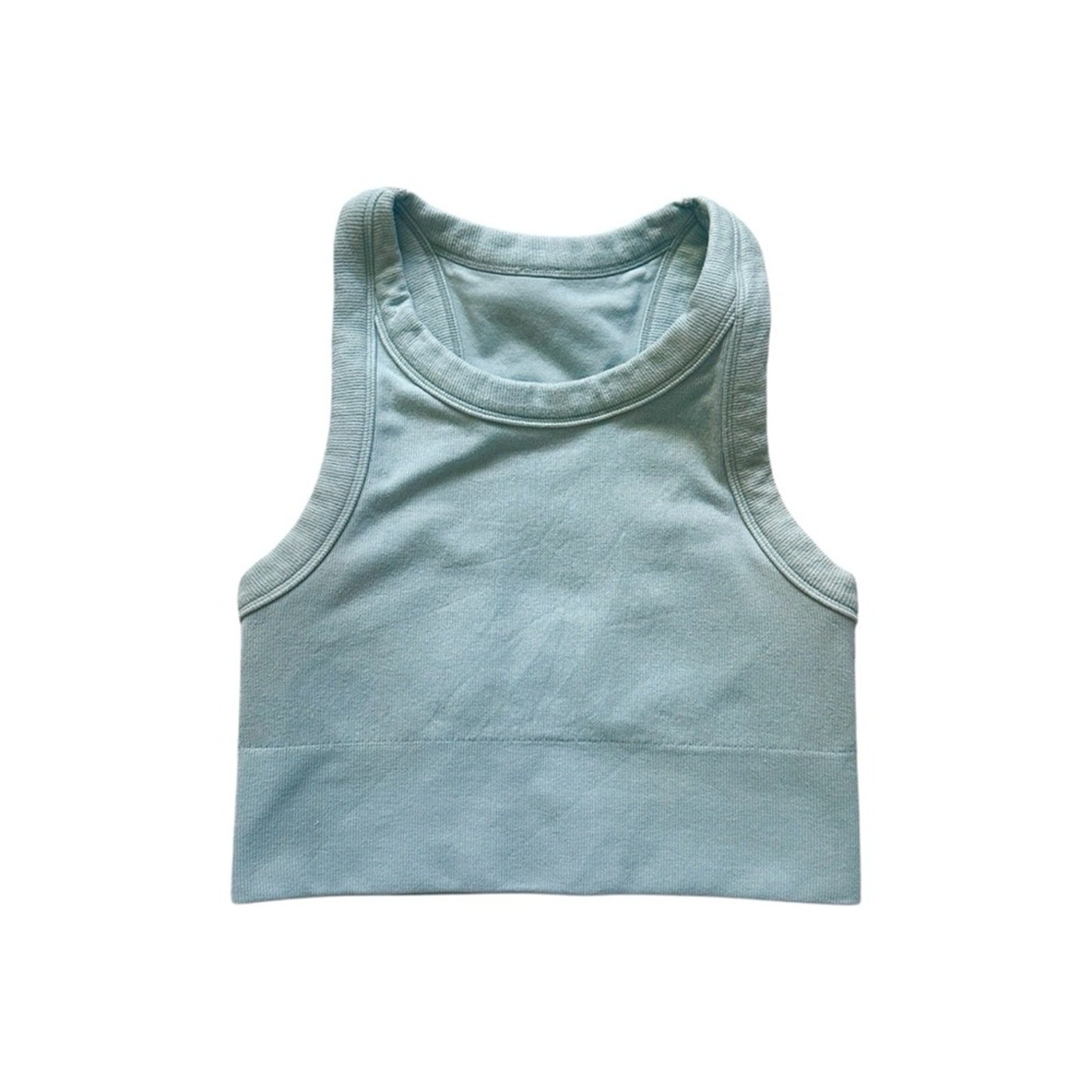 Alo Delight Seamless High Neck Bra/Tank Light Blue Size XS
