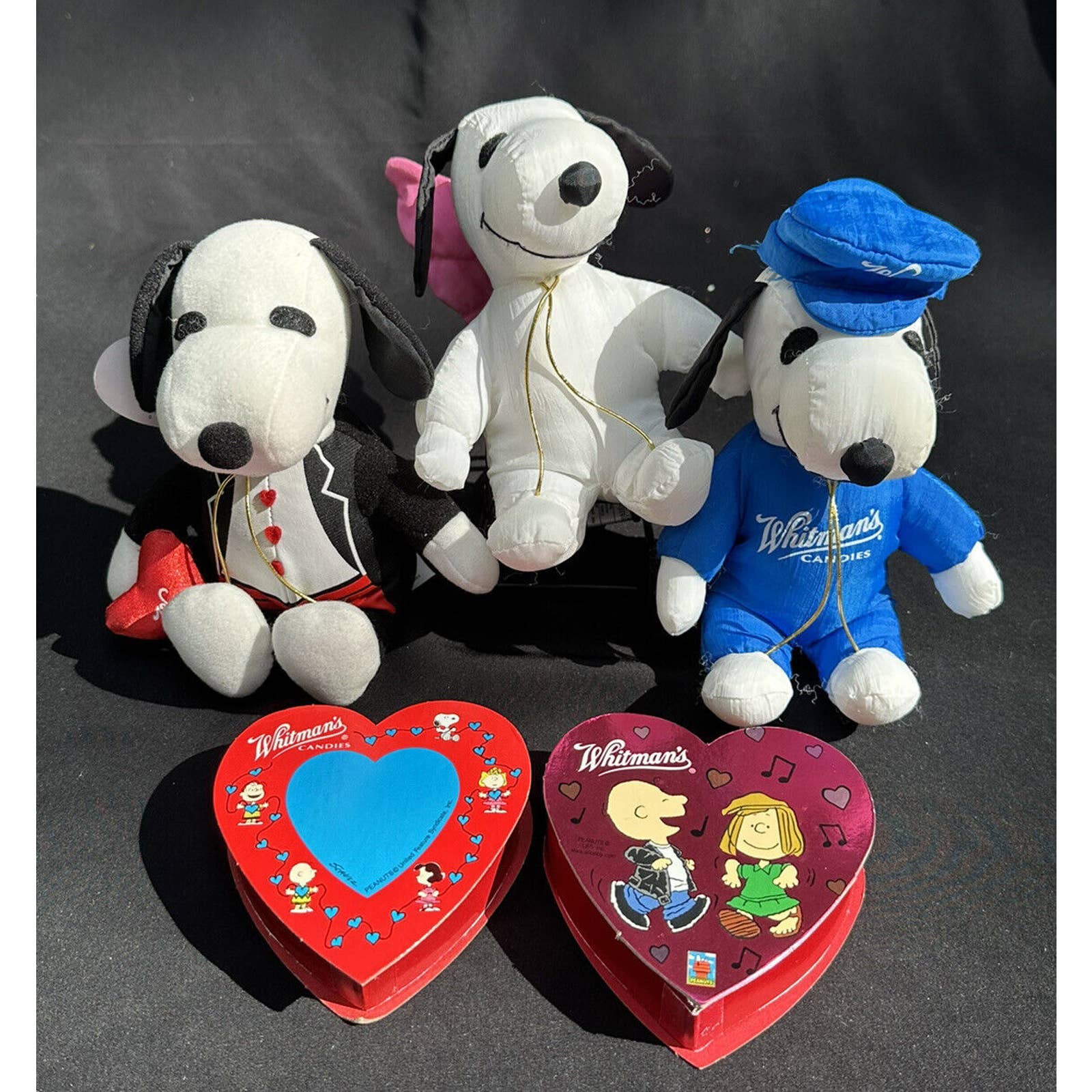 Vintage Snoopy Peanuts Whitman's Chocolate Plush Toy Lot & Boxes -6C