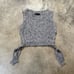 Max Studio Sweater Vest Women Medium Gray Preppy Casual Tie Sides Wool Blend