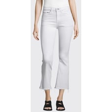 RAG & BONE Mid-Rise Cropped Flare-Leg Jeans, Bright White-sz 27