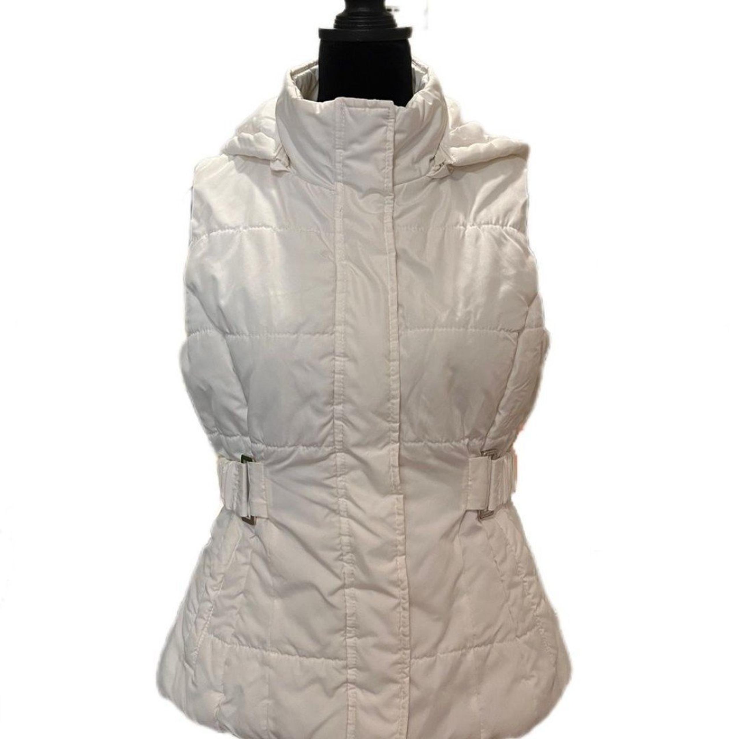 New York & Company White Winter Jacket Vest Size XS