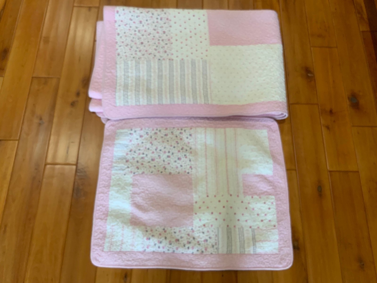 Jillians Closet twin cotton quilt & sham pink flowers 65 x 80