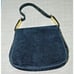 I. Magnin by Anna Reich Purse Vintage Black Suede Gold Detail