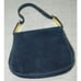 I. Magnin by Anna Reich Purse Vintage Black Suede Gold Detail