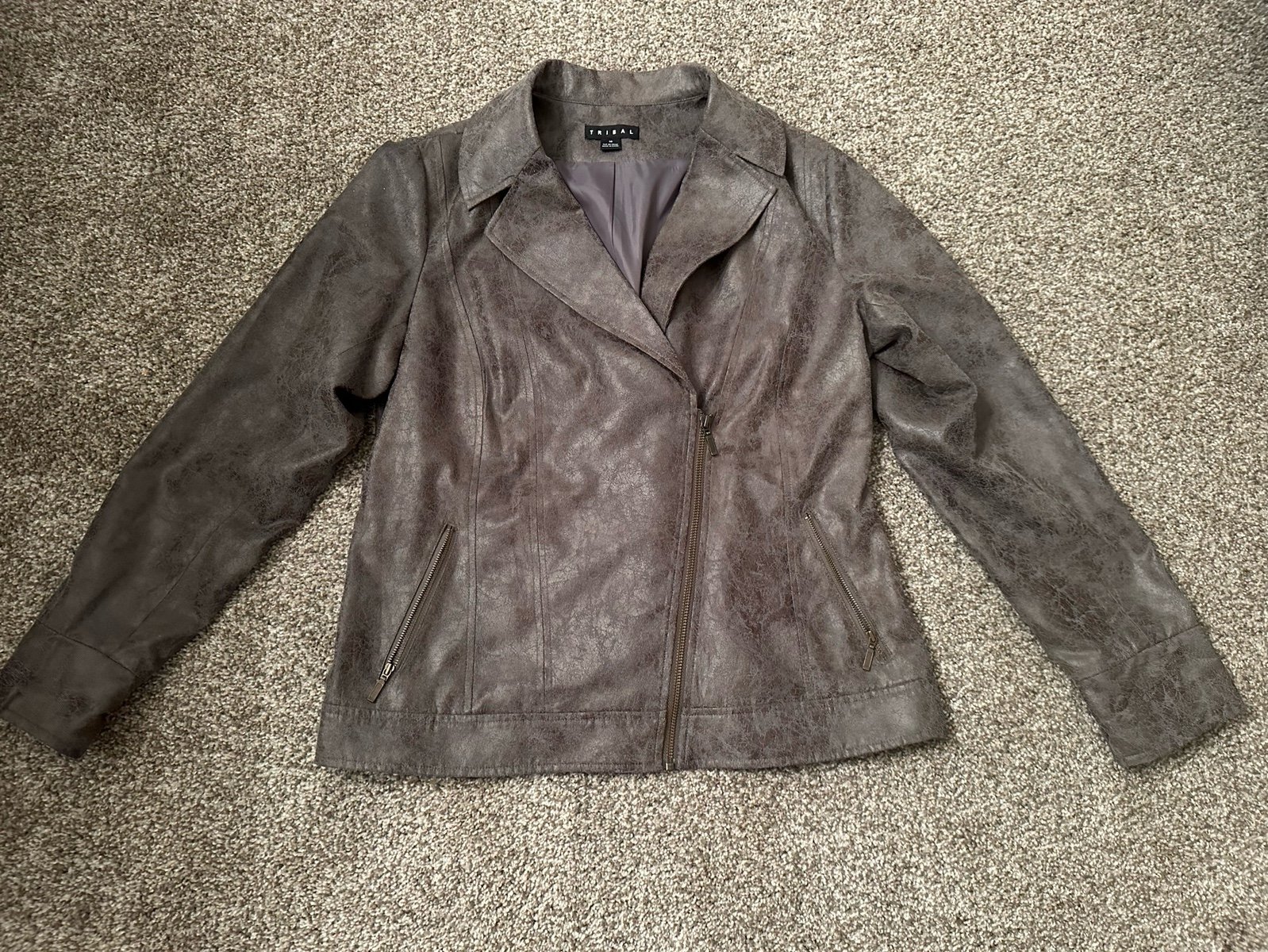 Tribal faux leather hot sale jacket