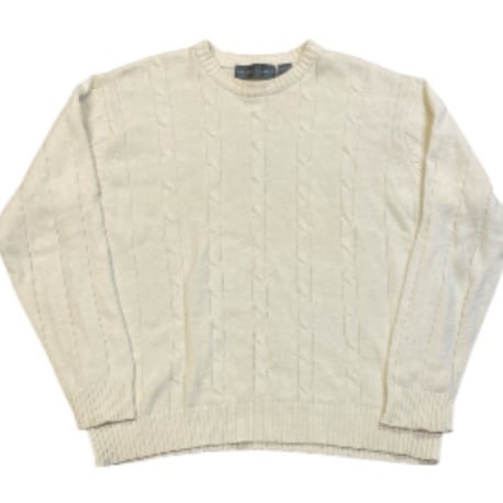 Oscar de la renta Classic Cream Cable Knit Sweate Cream Sweater