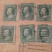 One cent Franklin and Washington stamps