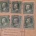 One cent Franklin and Washington stamps