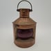 Vintage Tung Woo Copper Nautical Oil Ship PORT Red Glass Globe Hanging Lantern