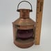 Vintage Tung Woo Copper Nautical Oil Ship PORT Red Glass Globe Hanging Lantern