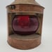Vintage Tung Woo Copper Nautical Oil Ship PORT Red Glass Globe Hanging Lantern