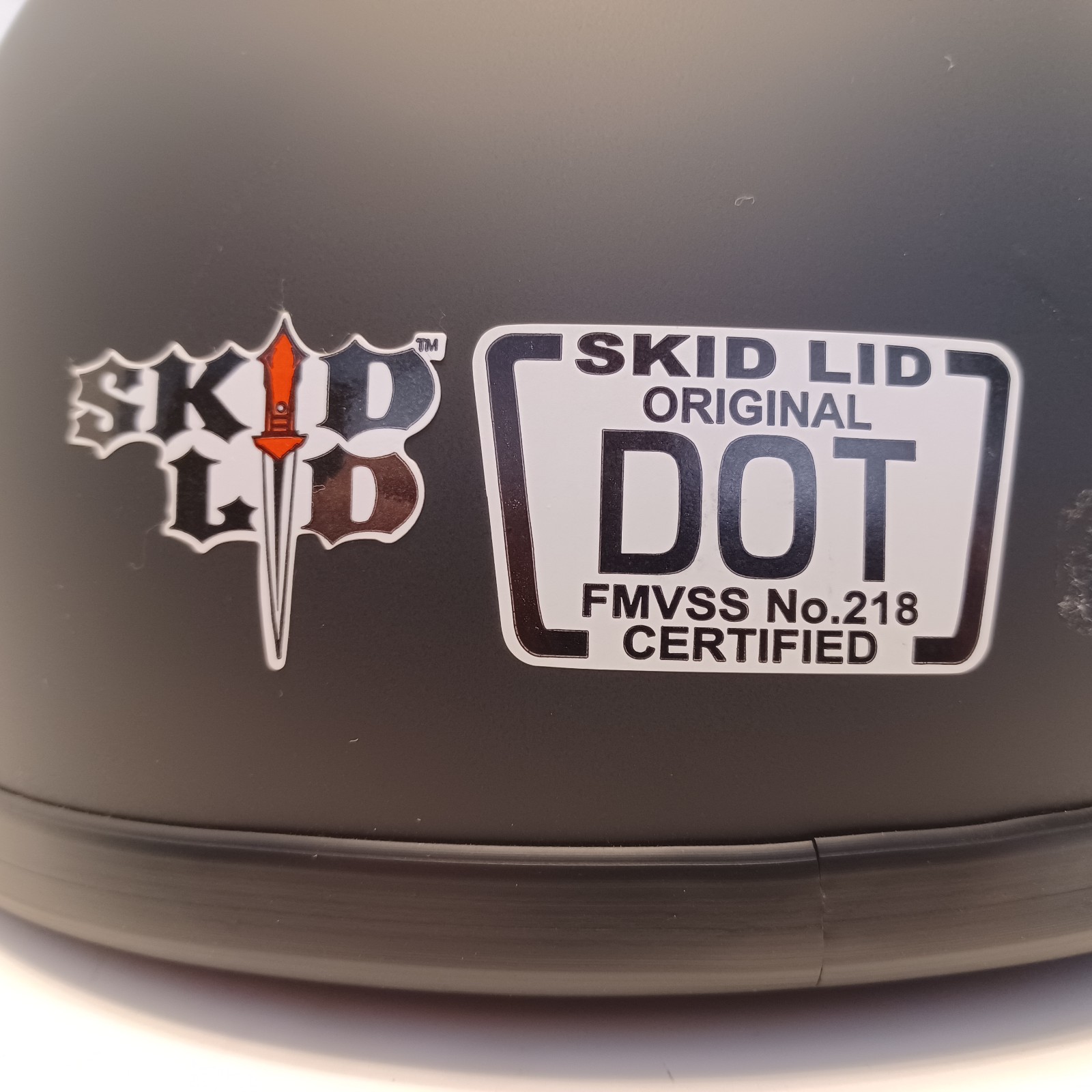 Skid Lid U-70 Original 1/2 Helmet Flat Black Large (59-60 cm