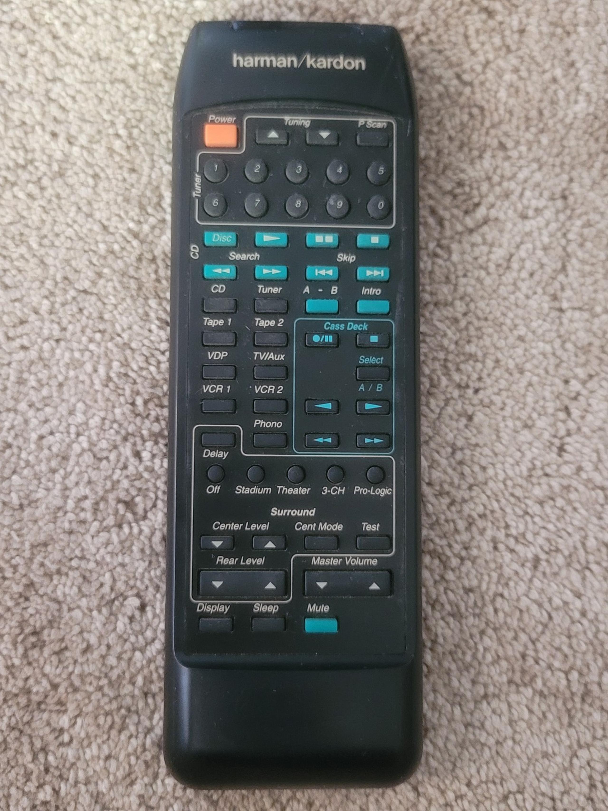 HARMON KARDON Remote Control AVR-3600 CD Tuner Tape VCR TV Surround.